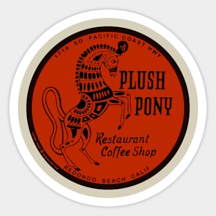 Vintage Plush Pony Restaurant Redondo Beach California Sticker